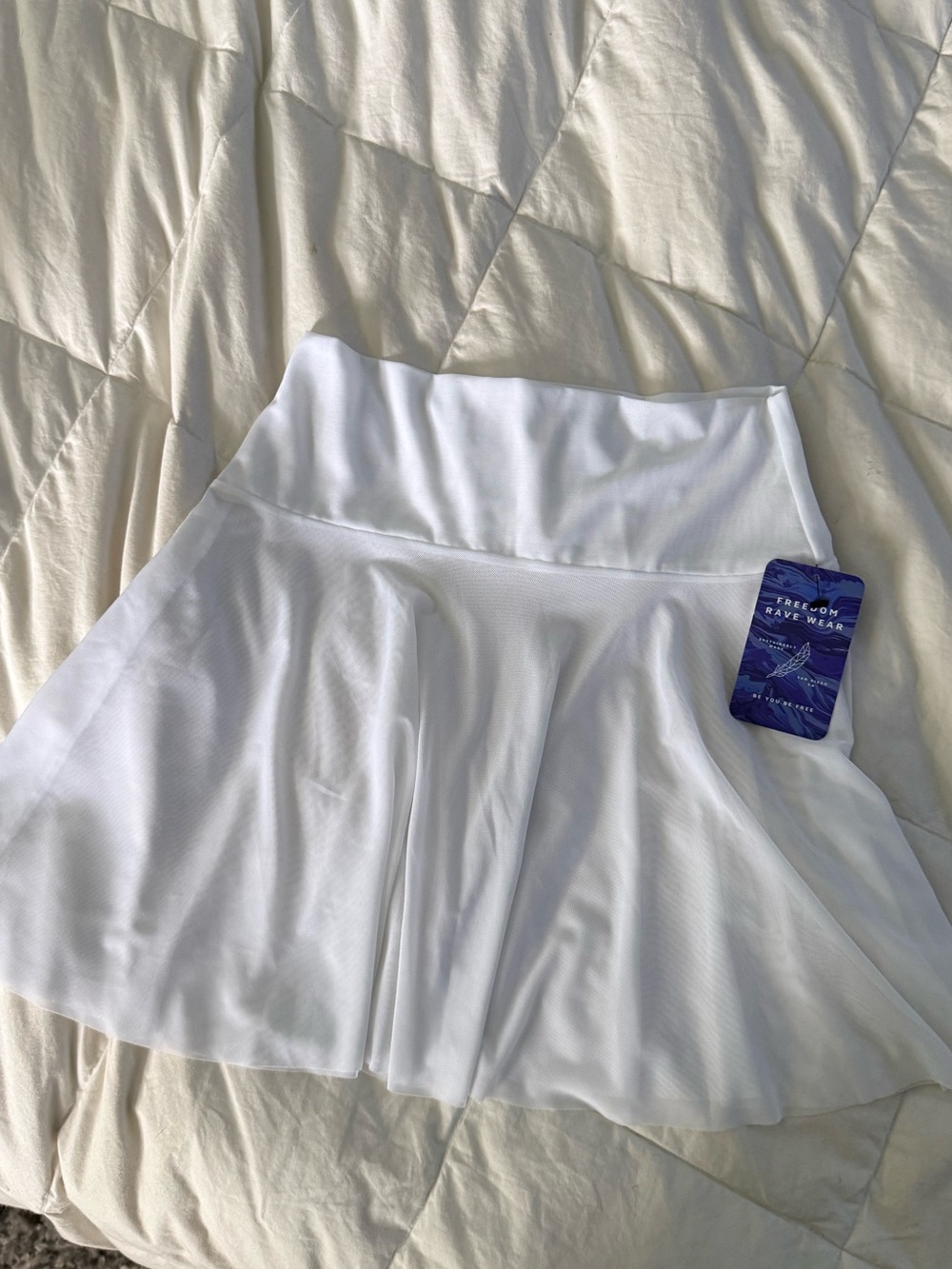 Freedom Rave Wear White Mesh Skater Skirt